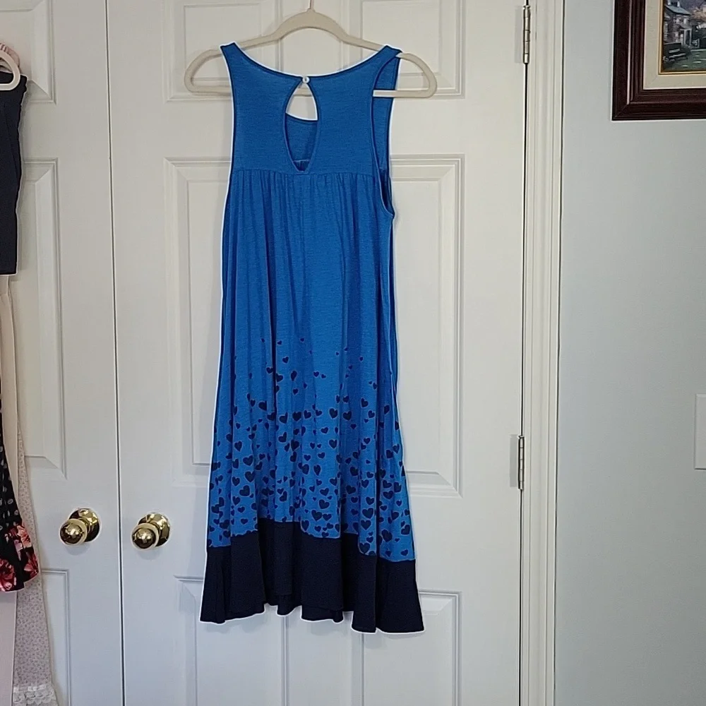 Vintage VS PINK Trapeze Swing Dress Size Large in Blue Hearts - Picture 7 of 12
